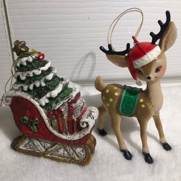 Set of 4 Plastic Christmas Ornaments - Picture 3 of 8